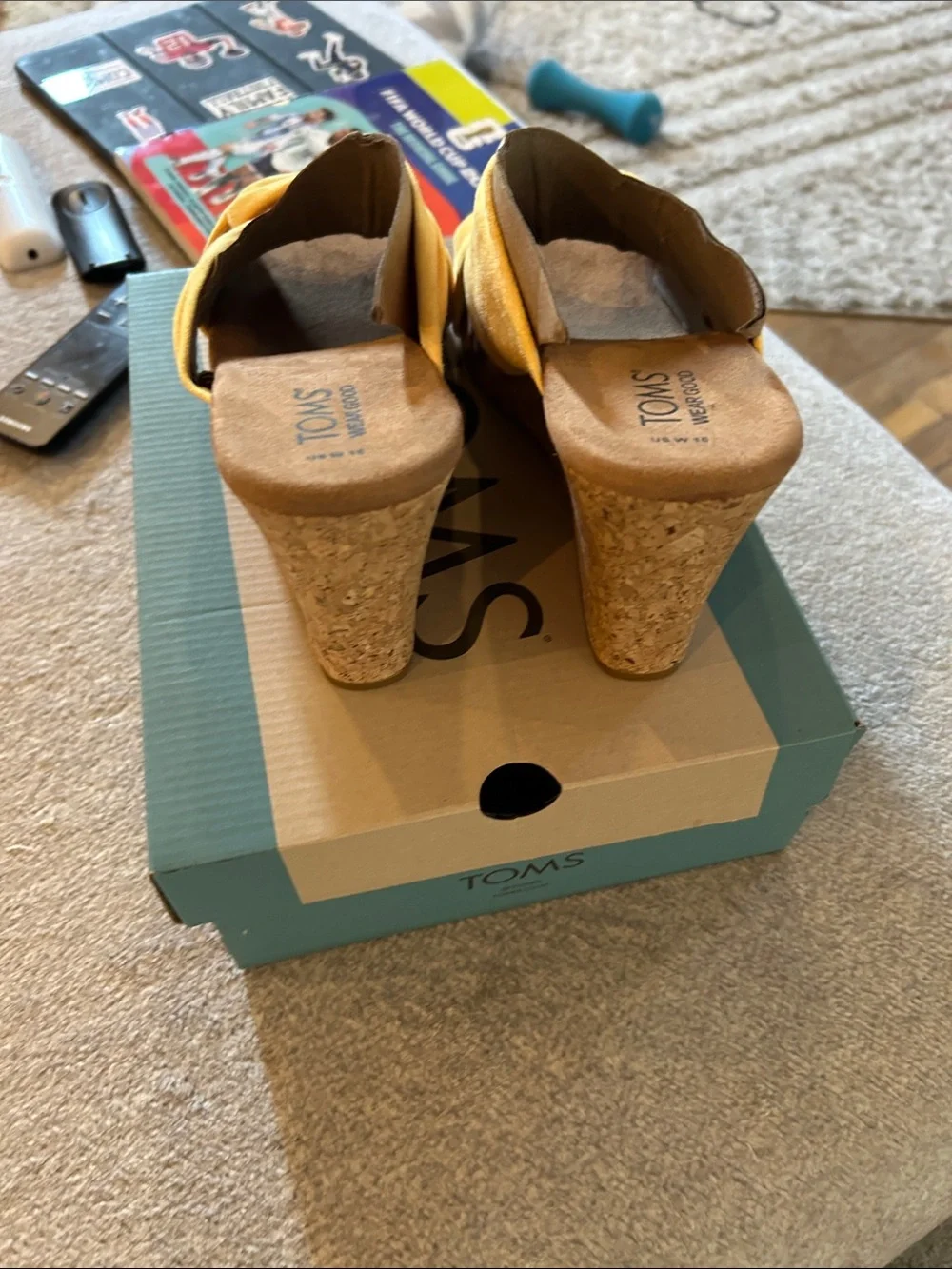 Toms Yellow Twist-Knot Slide Sandals